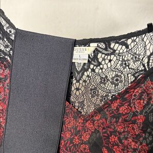 Guess Black and Red Lace Chemise